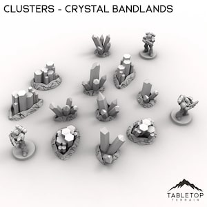 Clusters - Crystal Bandlands - Tabletop Terrain Grimdark Gothic Miniature Wargame Sci-Fi 28 mm 32 mm