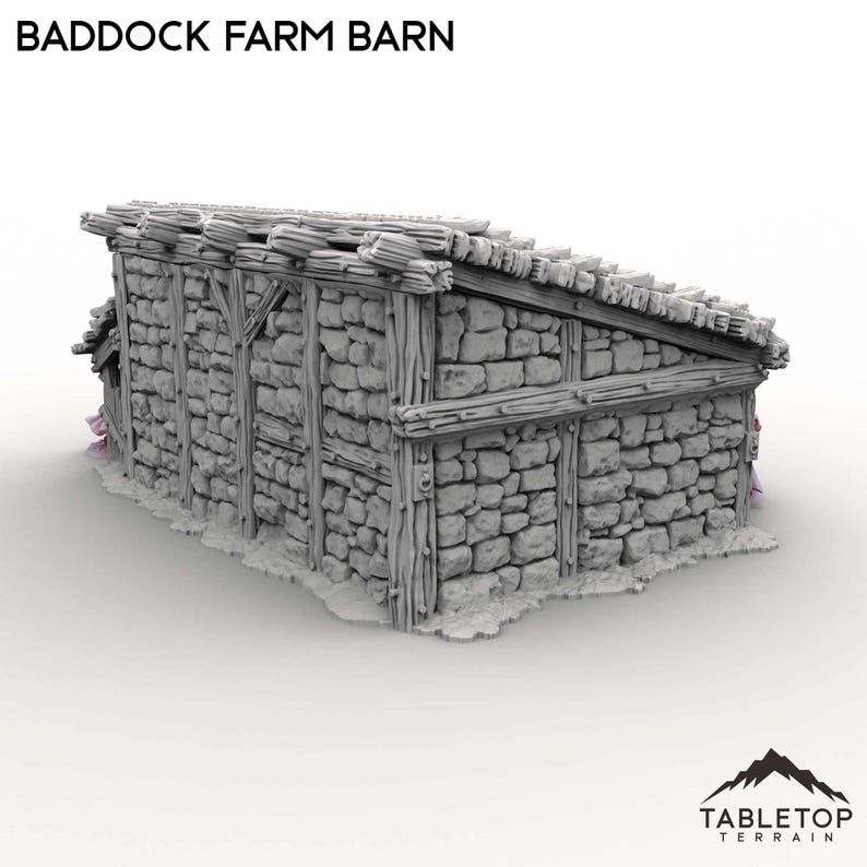 Tabletop Farming Baddock Farm Barn - Tabletop Terrain Fantasy Roleplaying Wargame 28mm ...