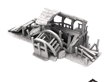Ruined Sawmill - DND AoS Pathfinder Conquest MiniatureLand Tabletop Terrain Miniature Wargame 28mm