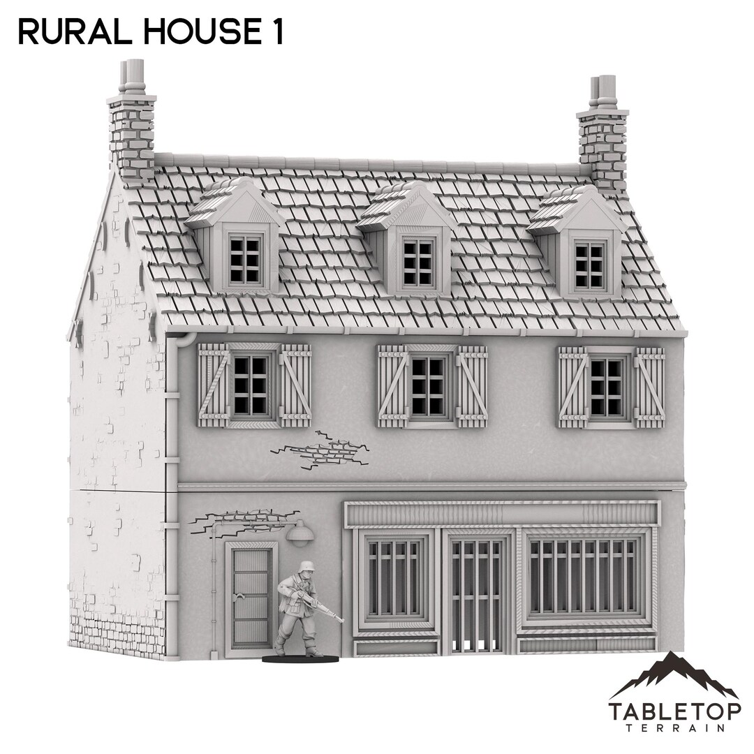 Décor Terrain Wargame – Bains Publics Leichheim Bath House, échelle 28-32mm (1/56), Impression 3D PLA