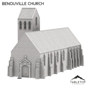 Benouville Church - WWII Terrain Wargame Tabletop Terrain Terrain Compatible with Bolt Action