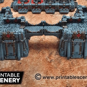 Tabletop Terrain Sithic Outpost Platform Bridge & Fortified Walls Wargame Terrain 3d printed 28mm Building Sci Fi Gothic Wargaming Scenery