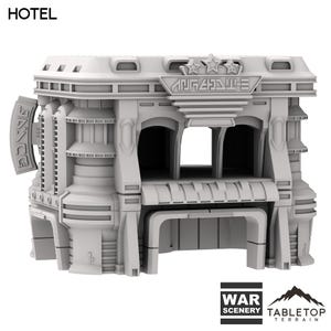 Hotel - Futuristic City - Tabletop Terrain Outer Rim Compatible with Star Wars Legion Shatterpoint