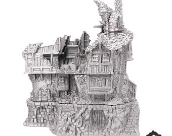 Ruined Tavern - Hagglethorn Hollow - Fantasy Ruins - DND AoS Pathfinder Conquest Printable Scenery Tabletop Terrain Miniature Wargame