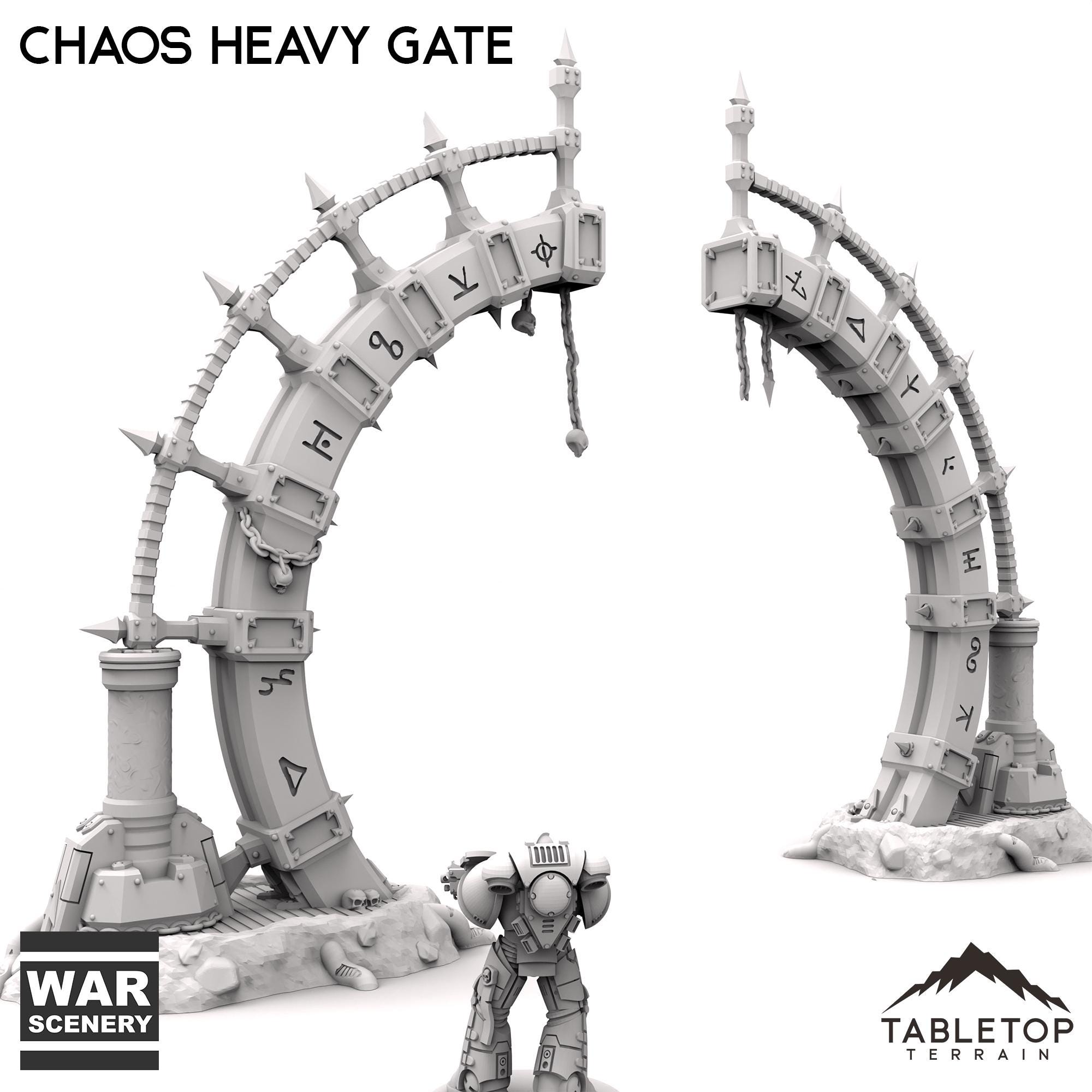 Chaos Heavy Gate - Tabletop Terrain Chaos Warp Terrain Miniature Wargame Sci-Fi 28mm 32mm