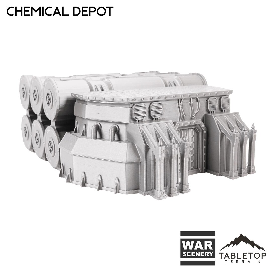 Scenario Da Gioco Grimdark Gothic Fuel Depot - 28mm Scatter Terrain Per Wargame