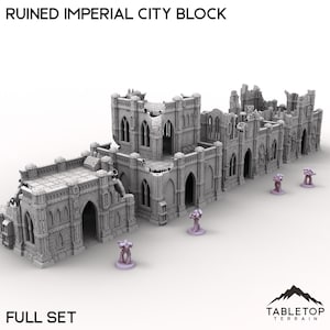 Ruined Imperial City Block - Tabletop Terrain 10th Edition Competitive Tournament Set Imperialis Grimdark