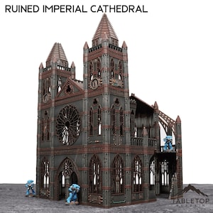 Ruined Imperial Cathedral - Tabletop Terrain 10th Edition Competitive Tournament Set Imperialis Grimdark