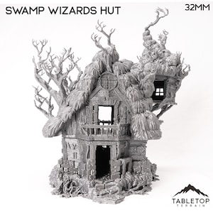 Swamp Wizards Hut - The Gloaming Swamp - Fantasy Terrain DND AoS Conquest Printable Scenery Wargame Tabletop Terrain