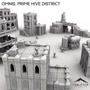 Omnis, Prime Hive District - Terreno de mesa Grimdark Gótico Miniatura Wargame Sci-Fi 28 mm 32 mm