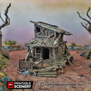 Desert Shanty - Apocalyptic Fantasy Building - Gaslands Terrain Post-Apocalyptic Walking Dead Fallout Wasteland Warfare Tabletop Terrain