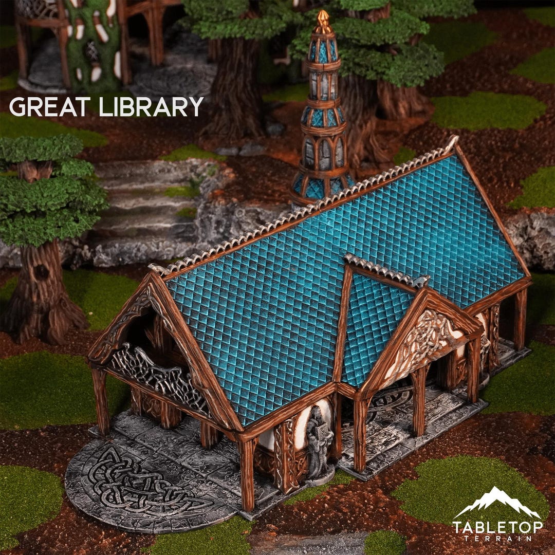 Dnd Library Small Great Library - Kingdom of Noldareth - Tabletop Terrain Fantasy DND ...