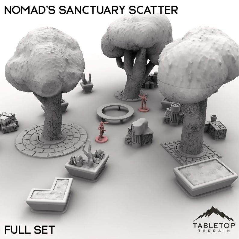 Tabletop Terrain Scatter Terrain Full Set / 28/35mm Nomad's Sanctuary Scatter