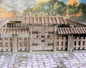 Houten samurai-muurset - Test of Honor Japan Miniatures Terrain