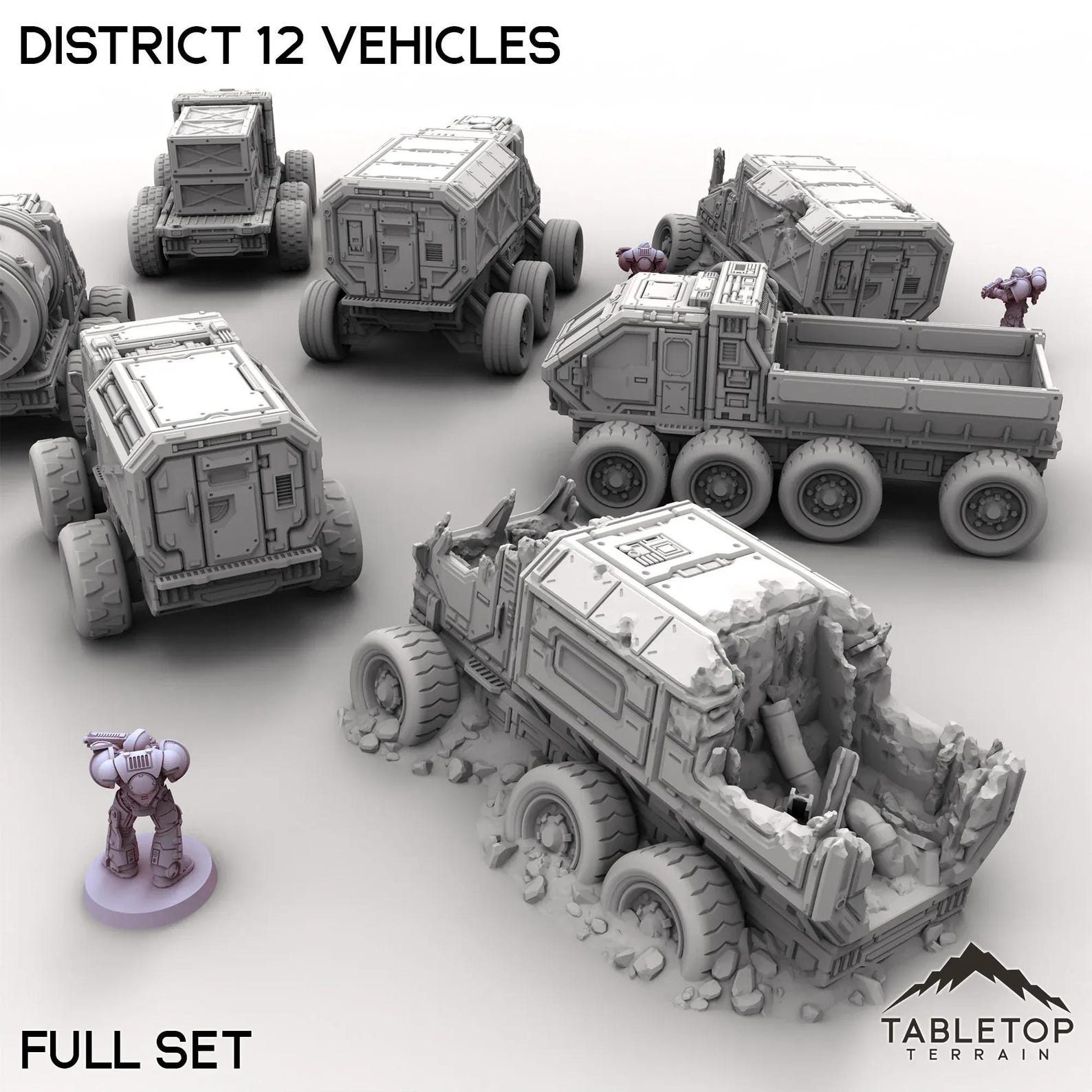 District 12 Vehicles - Tabletop Terrain Grimdark Gothic Miniature ...