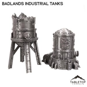 Badlands Ork Industrial Tanks - Tabletop Terrain Ork Badlands Terrain Miniature Wargame Sci-Fi 28mm 32mm