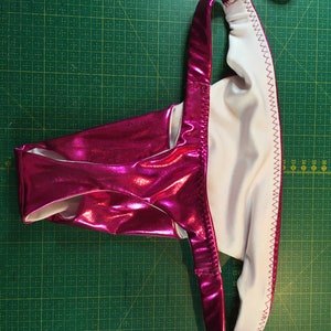 Pattern for thong back gaff with tunnel. Sizes 28-42 inch waist.