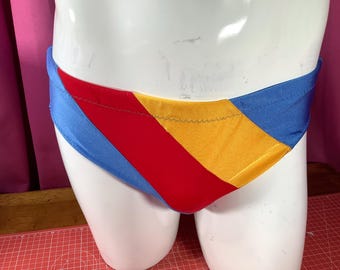 Striped speedo style swimwear pattern.