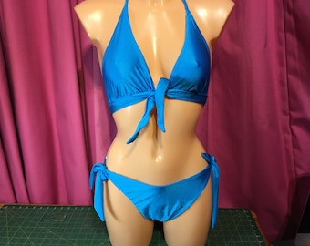 PDF pattern - to make a tie side bikini with tie front top