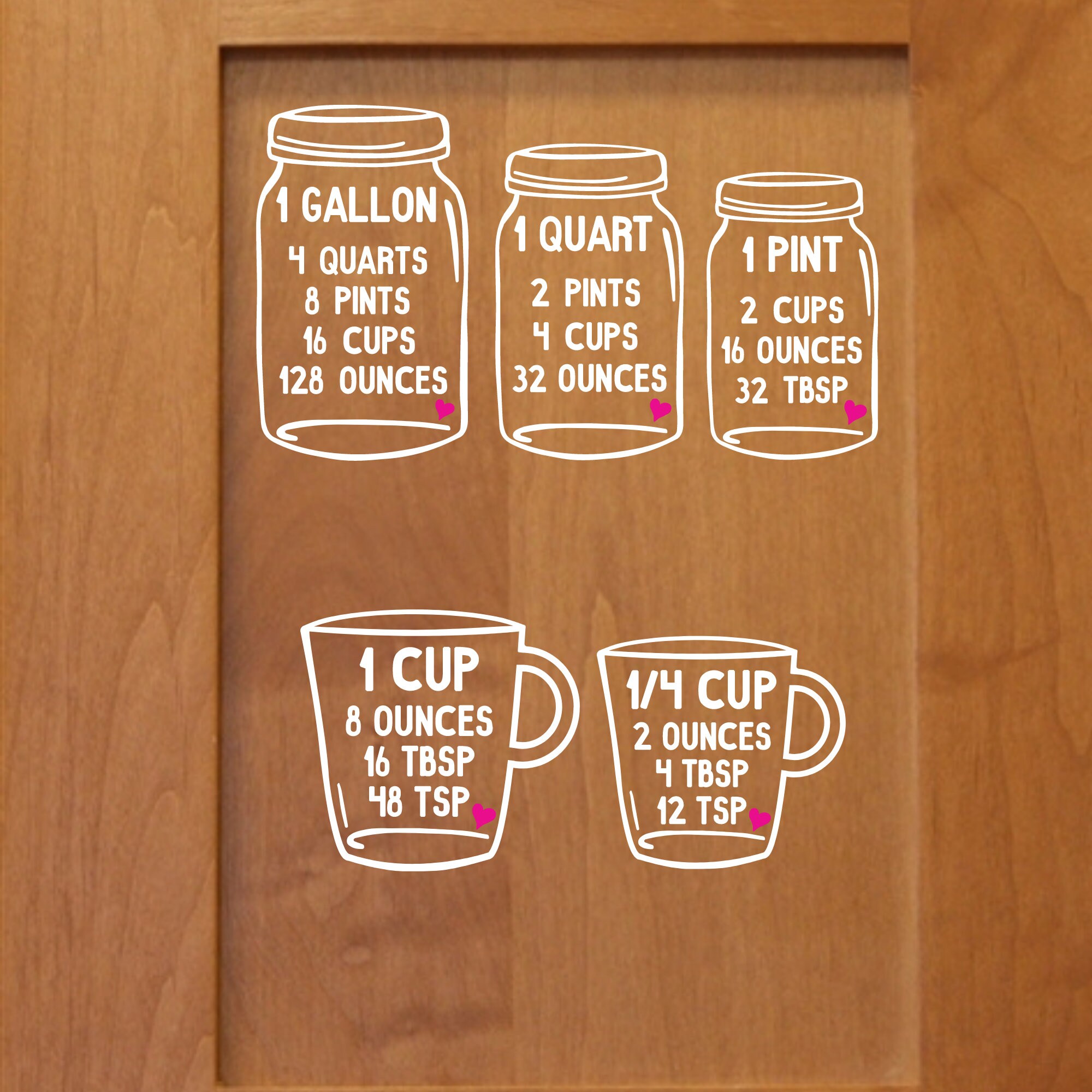 Measuring Cup decal // Kitchen decal // Baking chart decal // Etsy