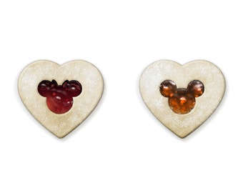 Mouse Shaped Linzer Heart Cookie Cutters: Valentine's Day Baking Set
