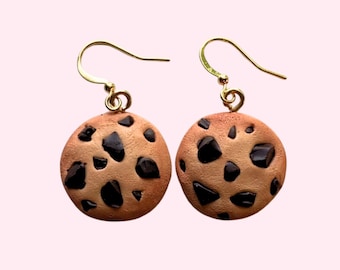 Örhängen med chokladkaka | Handgjorda smycken av polymerlera | Söta miniatyrkakorörhängen | Realistiska dessertörhängen som present