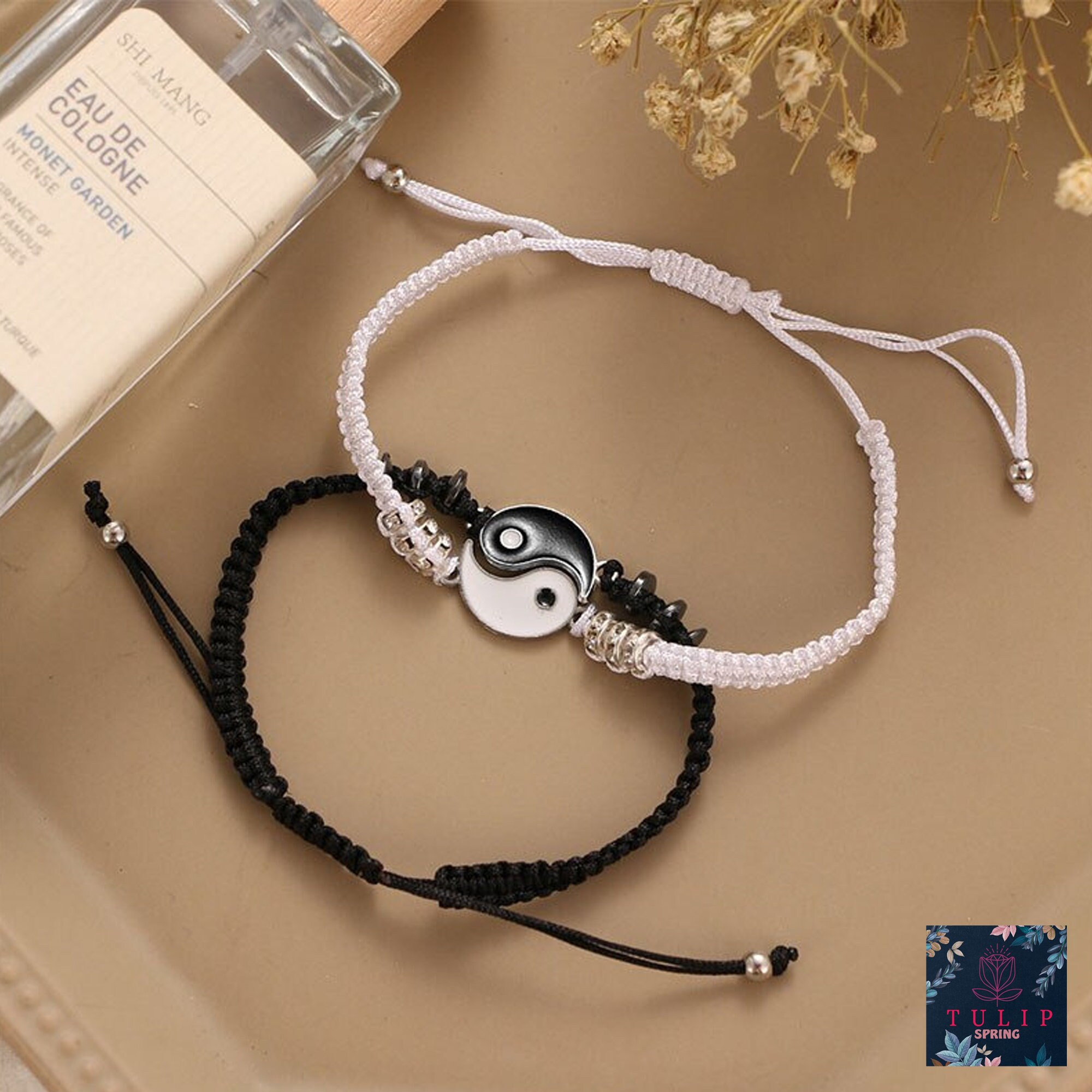 Yin Yang Armband Geflochtener Armreif Paar Liebe Etsy
