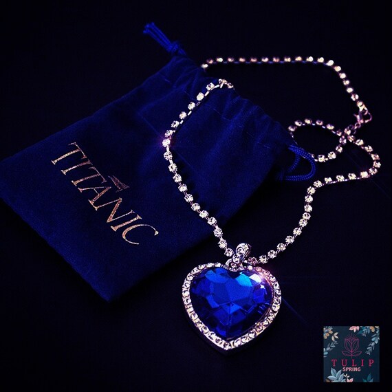 Titanic Necklace Titanic Heart of Ocean Blue Necklace BLUE Etsy