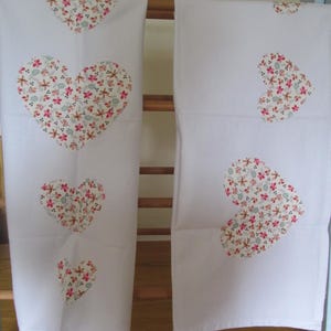 Pair of Heart Motif Cotton Tea-towels