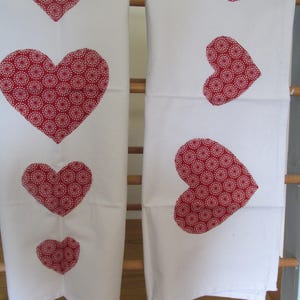 Pair of Heart Motif Cotton Tea-towels
