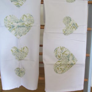 Pair of Heart Motif Cotton Tea-towels