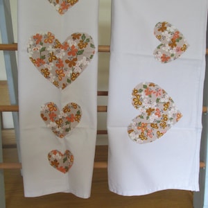 Pair of Heart Motif Cotton Tea-towels