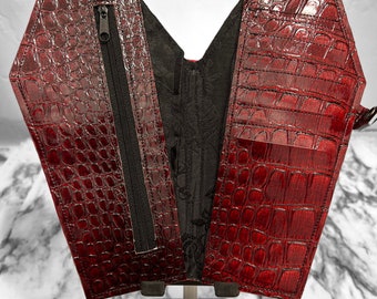 Red Alligator Coffin Wallet