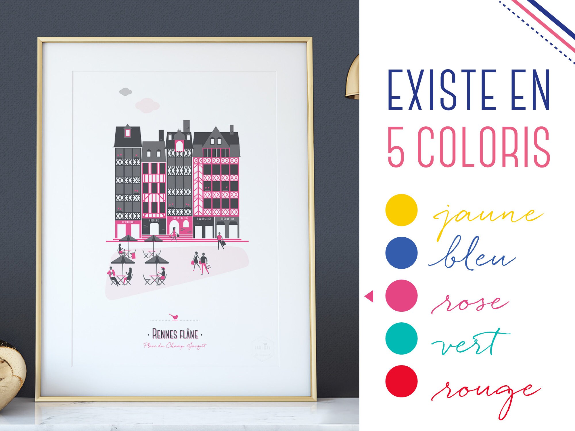 Affiche | Rennes Flâne Place Du Champ Jacquet