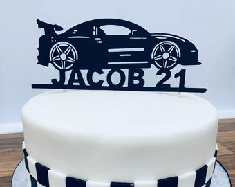 Personalised sports car / race car cake topper