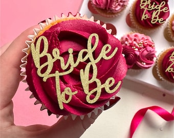 Bride to be Cupcake Toppers - for celebrating a Miss to Mrs bridal shower, hen do or  bachelorette party. She said yes ! Bento cake charm