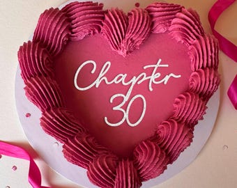 Custom Chapter ‘age’  Charm - Personalised Cake Topper - bento heart text Mirror & Glitter options happy birthday chapter 30 21 25 30 40 50