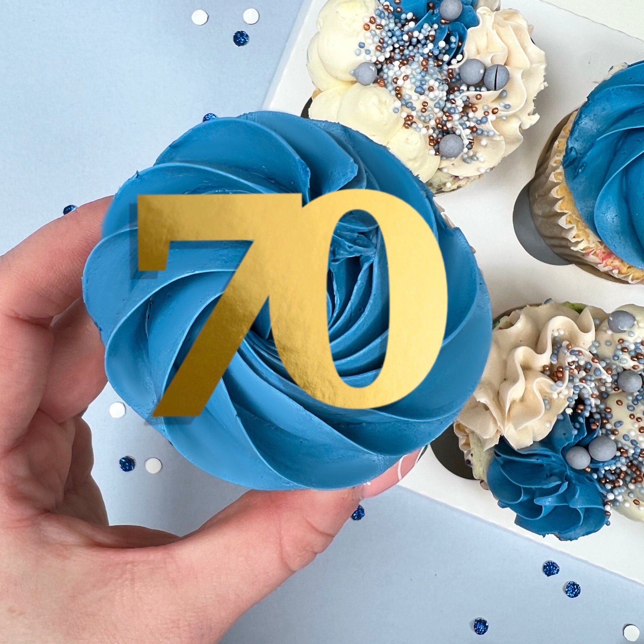 24 Cupcake-Topper Zum 70. Geburtstag – Vintage 1955 Design, 5,6x12,7 Cm, Aus Stabilem Karton