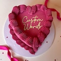 Custom Cake Charm - Personalised Cake Topper - bento heart - custom text name age Mirror & Glitter options - birthday hen party baby shower