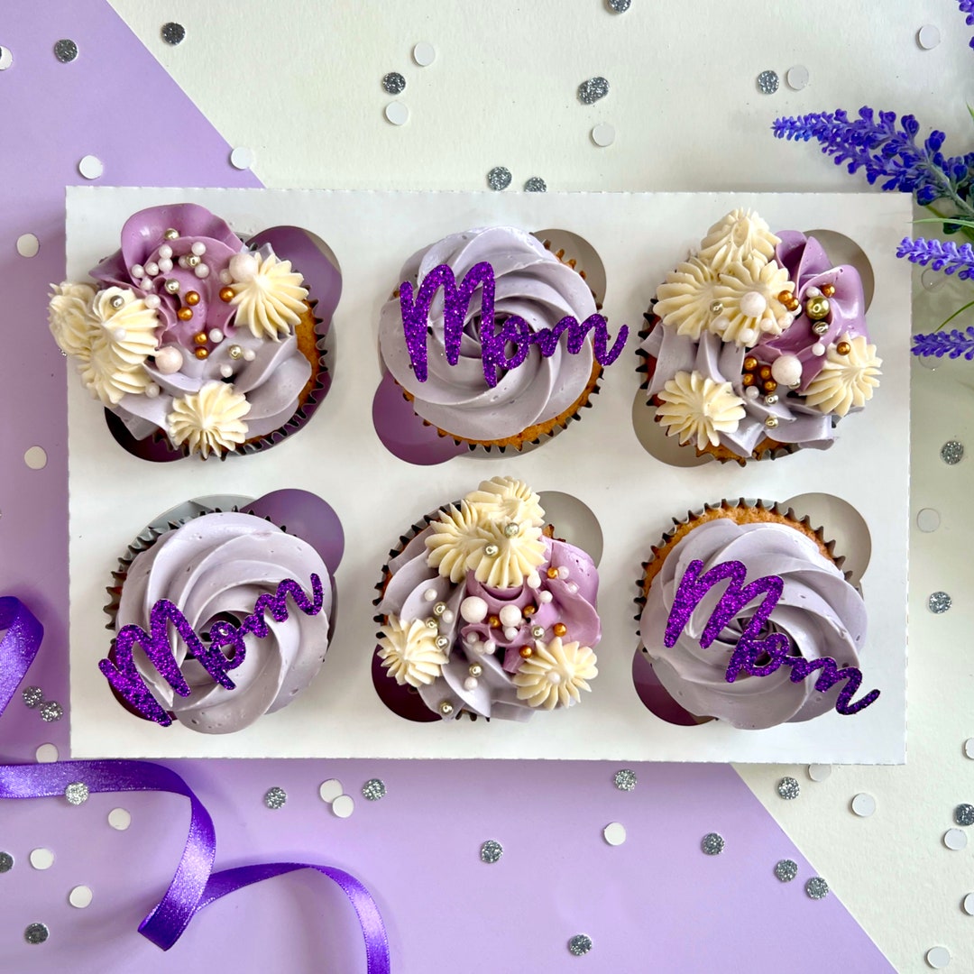 Mom Cupcake Toppers Mothers Day Mother Any Colour Customisable Mom Cake
