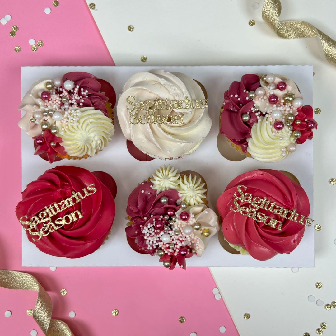 Sagittarius Season Cupcake Toppers Happy Birthday Cake Etsy