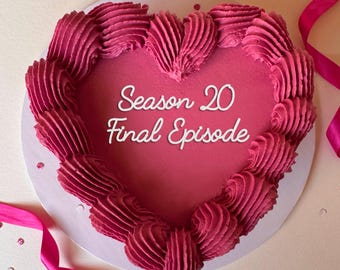 Season 20 Final Episode - Cake Charm - Personalised Cake Topper - bento heart - custom text name age Mirror & Glitter options - birthday