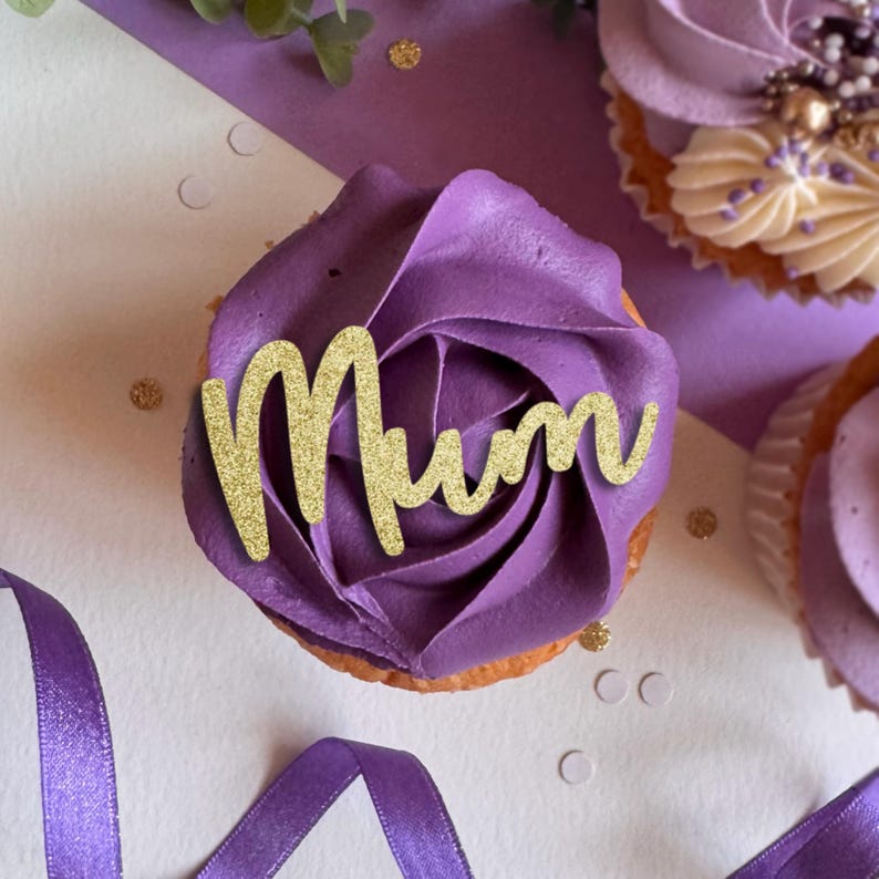 Mum Cupcake Toppers - Mothers Day - Mother - Any Colour - Customisable ...