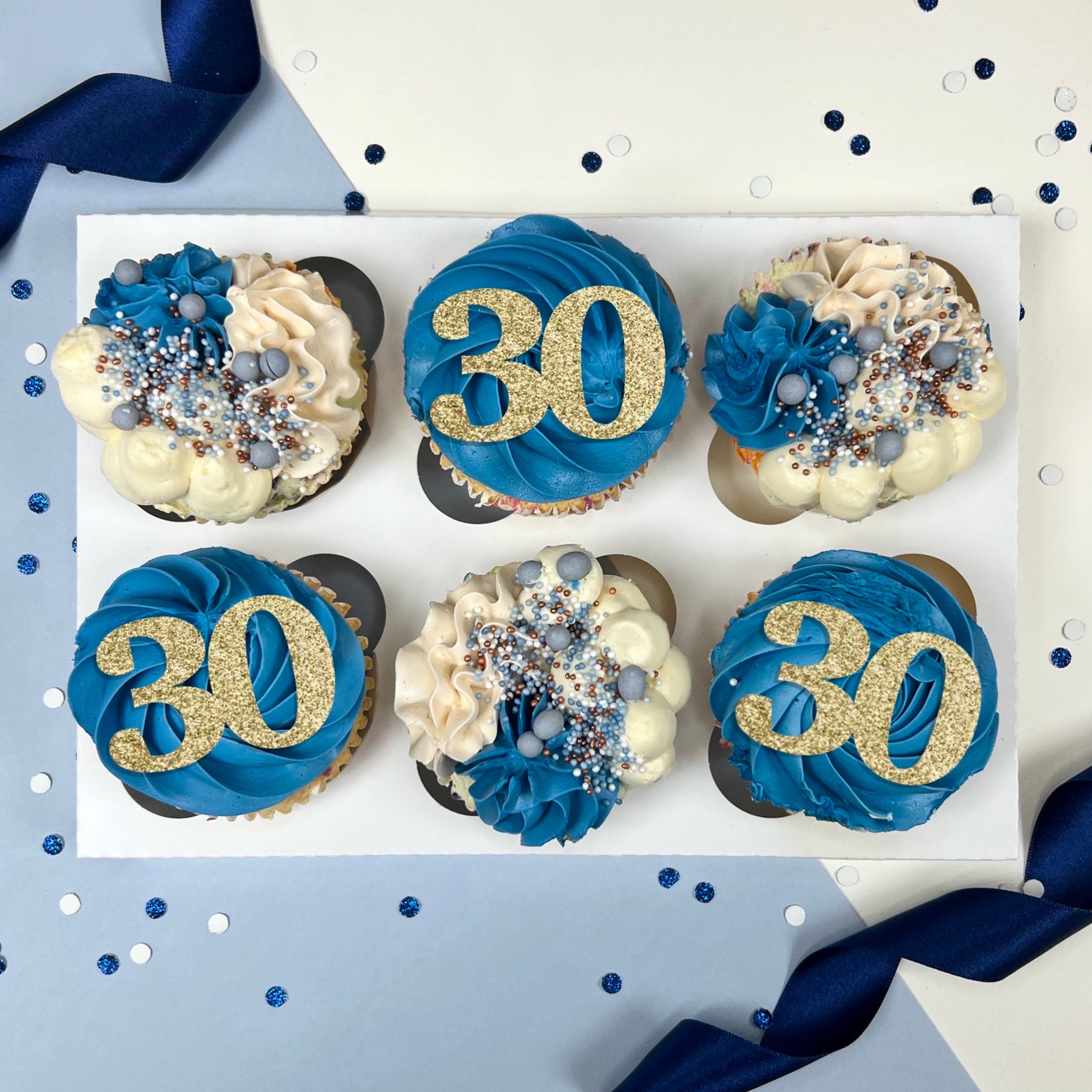 30th Cupcake Topper 30 Happy Birthday Cupcake Cake Toppers Any Colour  Customisable 30th Birthday Milestone Thirty - Etsy