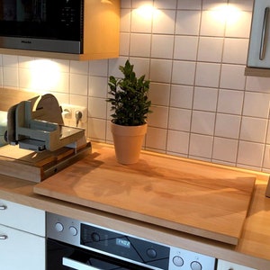 Couvercle de plaque de cuisson en hêtre / couvercle de plaque de cuisson en céramique en bois massif - différentes dimensions disponibles