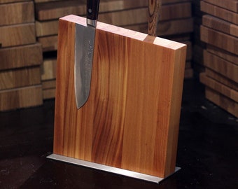 Large magnetic cherry tree design knife block