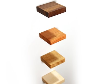 Floating mini wall shelf made of solid wood