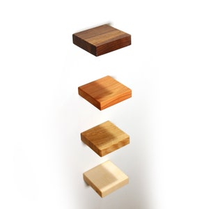 Floating mini wall shelf made of solid wood