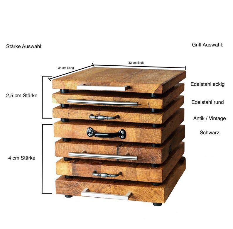 Gleitbrett für den Thermomix® Rollbrett aus Massivholz in 5 Holzarten für TM5, TM6 oder TM31, sowie andere Küchengeräte Bild 5