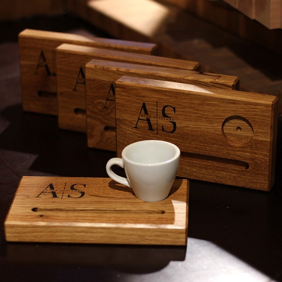 Ceramic Espresso Cup Tray Set Honey